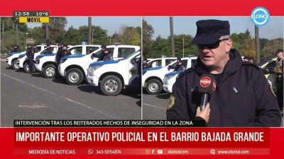 Importante operativo policial en el barrio Bajada Grande